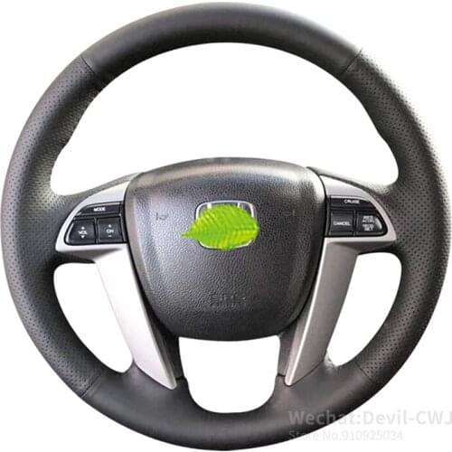 For Honda 2009-2014 Odyssey hand-sewn steering wheel cover 2016 Crosstour Alcantara Leather Grip cover car interior accessories