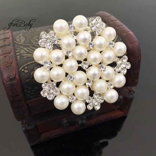Alloy Button Flat back for Children Headband Kids Hair Accessories Pearl Rhinestone Button
