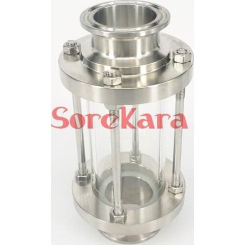 Fit 57mm 63mm Pipe OD 2.5" Tri Clamp SS304 Stainless Steel Sanitary Flow Sight Glass Dipoter Home brew wine