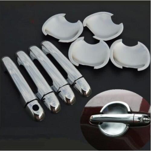 HOT Chrome Car Door Handle Cover + Cup Bowl Cover Trim For Kia Cerato For Kia Forte 2009 2010 2011 2012