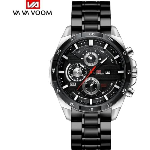 VAVA VOOM Hot Sell Men Quatrz Watch Sport Mens Watches Top Brand Luxury Waterproof Full Steel Quartz Clock Men Relogio Masculino