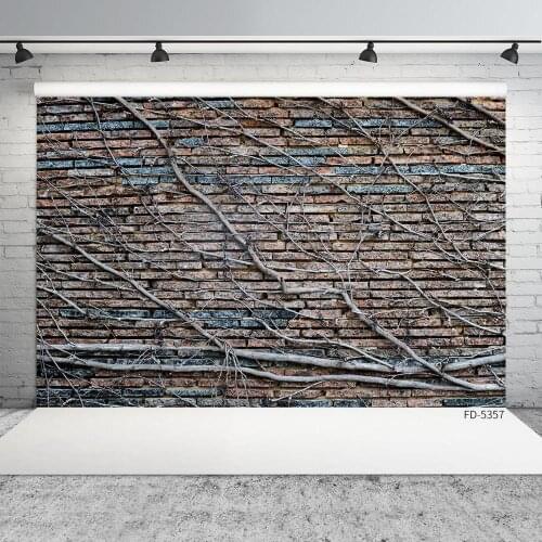 Brick Wall Dried Branches Photo Backdrop Vinyl Cloth Background for Pets Portrait Children Baby Toy Photobooth Photography Props