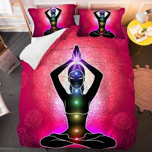 Seven Chakras Buddha Comforter Bedding Set 3D Print Luxury Queen King Single Duvet Cover Set Home Textile Decoration Fantasy