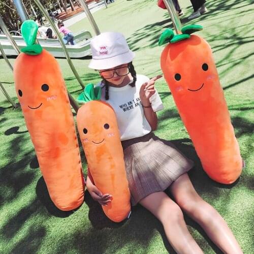 Dorimytrader Korea Kawaii Soft Carrot Plush Pillow Big Lovely Carrots Bunny Toy Orange White for Lover Baby Gift 43inch 110cm