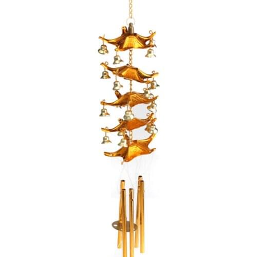 Metal 5-layer Roof Dome 5 Tubes Lucky Feng Shui Hanging Charm