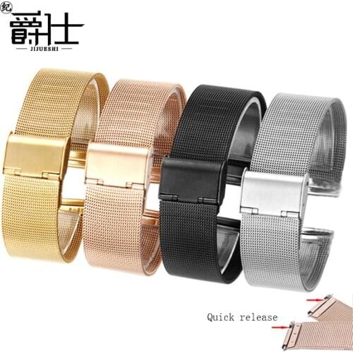 Milanese watchband 18 20 22mm black silver golden wristband Suitable for Huawei watch 2 GT Pro smart watch accessories
