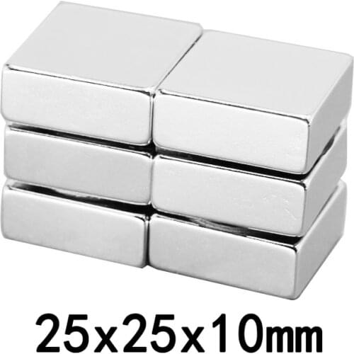 1/2/3PCS 25x25x10 Quadrate Powerful Magnets 25mmX25mm Permanent Magnet 25x25x10mm block Strong Neodymium Magnetic 25*25*10mm