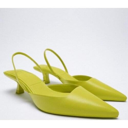 Mules Womens 2021 Summer Slippers Platform Soft Shoes Heels Pointed Toe Med Sexy Comfort Summer High Square Heel Basic Fabric