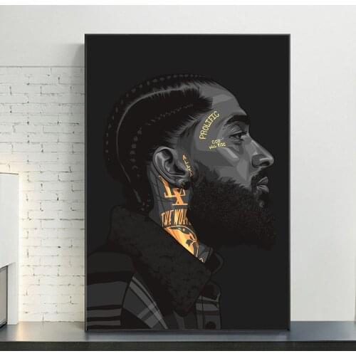 Nipsey Hussle Hip Hop Music Rapper Singer Art Canvas Print Painting Portrait Living Room Wall Picture Home Decoration Poster