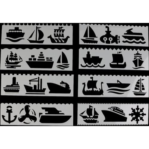 2021 New 8Pcs/set Kids Plastic Drawing Template Rulers Stencils DIY Painting DIY Making School Supply Tools Craft