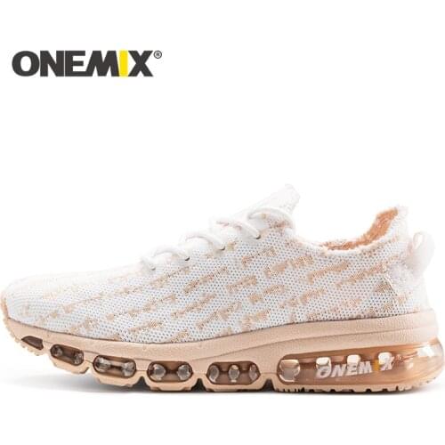 ONEMIX fashion Women Running Shoes Lightweight Breathable Vamp Air Cushion Casual Sneakers Outdoor Couple Jogging Sport Shoes