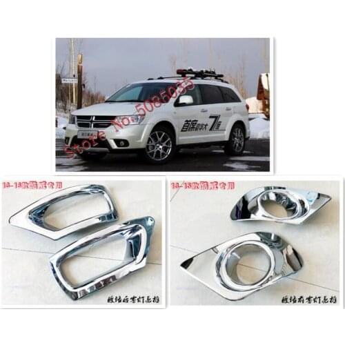 Front Rear Fog Light Foglight Lamp Chrome Trim Covers Car Styling For Dodge Journey Fiat Freemont 2011 - 2018 2015 2016 2017