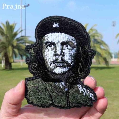 Prajna Vintage Geborduurde ERNESTO Che Guevara Portret Patch Cubaanse Revolutie Leider Ijzer Op militaire Jas Rugzak Patch Decor