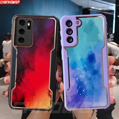 Watercolor Shockproof Armor Case For Huawei P30 P40 Lite E Pro PSmart Z Y5P Y6P Y6S Y6 Pro Y7P Honor 9X 9C 9S 10 Lite Soft Cover