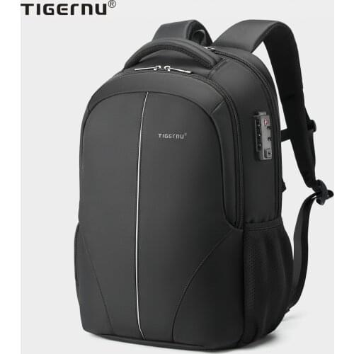 Tigernu Classic TSA Anti theft Waterproof Men Laptop Backpack Fit 15.6-17inch Travel Backpacks Male Mochilas With USB Reflective