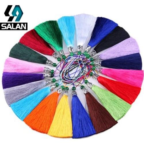 The new high-quality Chinese wind features soft skim silkworm jade beads tassel earrings jewelry car hanging luggage decorated h