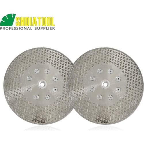 SHDATOOL 2pcs 7"/180MM Electroplated Diamond cutting & grinding discs for granite & marble