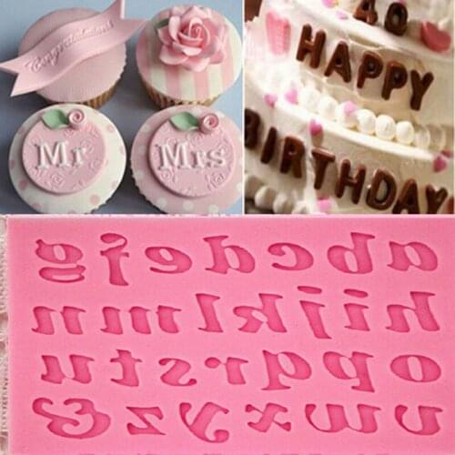 ANGRLY Letters Shaped Sugar Paste Silicone Cake Russian Alphabet Cake Mold Fondant Cake Molds Soap Chocolate Baking Cake
