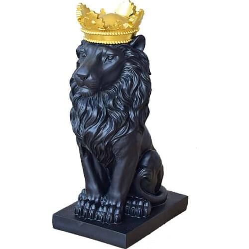 Crown Lion Sculpture Statue Lion Faith Resin Crafts Model Ornaments Office Home Male lion Animal Abstract Art Decoration Gift