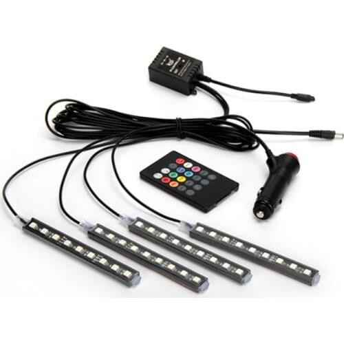 7 Color Music Control Car RGB LED Strip Light Auto Atmosphere Lamp Kit Error Free with IR Remote