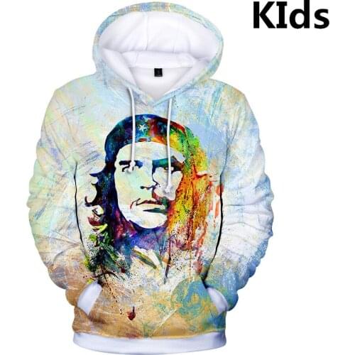3 To 14 Years Kids Hoodies Che Guevara 3D Printed Hoodie Sweatshirt Boys Girls Fashion Streetwear Jacket Coat Children Clothes