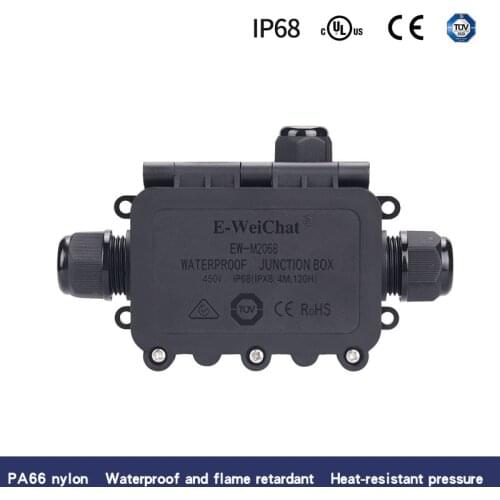 Outdoor IP68 Junction Box 5-12mm 450V 2-6pin Led Lamps Waterproof Flame Retardant Junction Boxed Cable 3pin Waterpoof Connectors