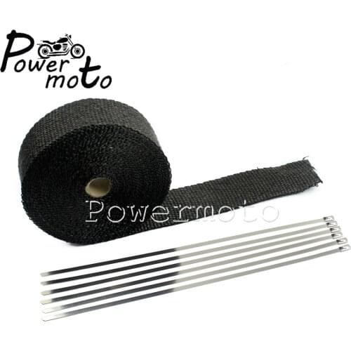 Motorcycle 2" x 32.8ft Exhaust Muffler Heat Tape Roll Header Downpipe Heat Resistant Wrap For Harley Honda Yamaha Suzuki