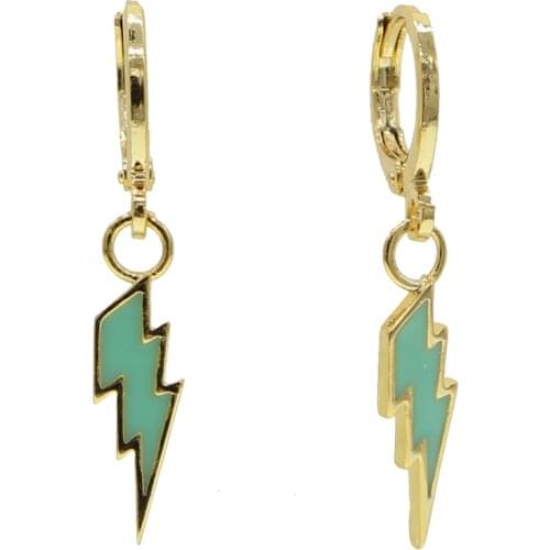 Bright Neon enamel jewelry wholesale cute lovely bolt lightning charm dangle drop earring fashion girl jewelry