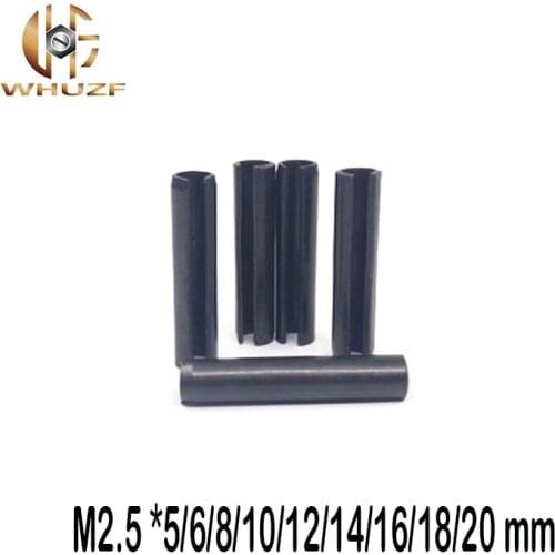 100pcs M2.5 *5/6/8/10/12/14/16/18/20 mm GB879 Steel Split Spring Dowel Tension Roll Pin Resilient Cylindrical Cotter Pins