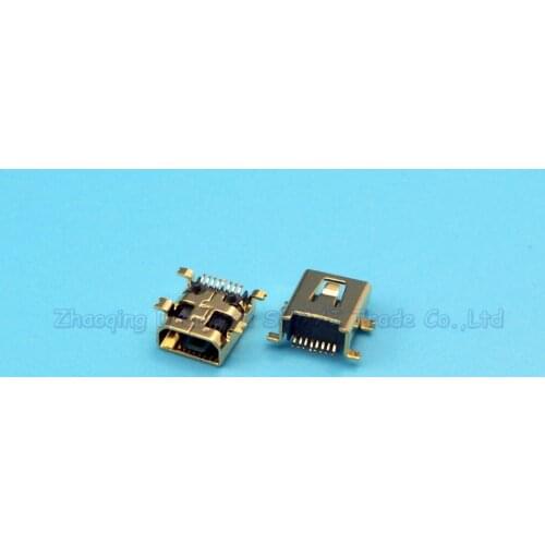 100pcs Gold Plating MINI 8P USB Female Socket 4 SMT Foot for MP3 / MP4 / Tablet PC charging port