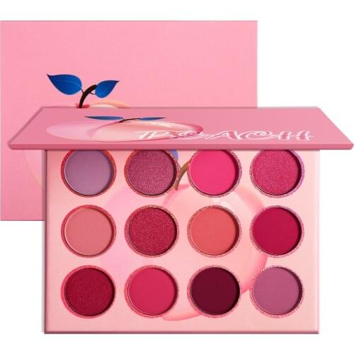 30pcs/lot Peach Pink Eyeshadow Palette Wholesale Private Label Cosmetics No Logo Eye Shadow Cute Pigment Makeup Products