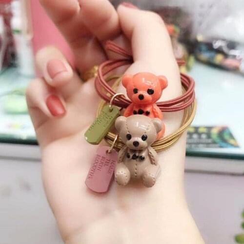 5 PCS Cartoon Doll Sweet Elastic Hair Bands For Girls Cute Hair Ties Korea Hair Accessories Rubber Band Hair Ring Hair Ties