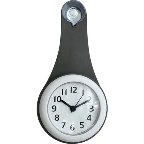 Mute Bathroom Waterproof And Anti-fog Suction Cup Wall Clock Fashion Bathroom Railing Towel Rack Wall Clock Without Battery