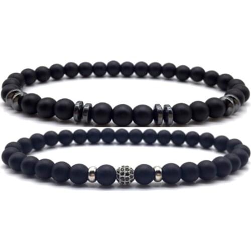 Black 8mm bohemian multicolor Agate beads Chakra Reiki Buddha Yoga Bracelet elastic adjustable Volcanic Stone Bangles ikod2