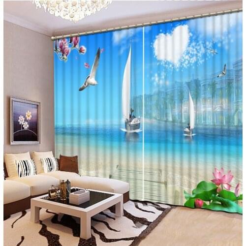 Scenery curtains Window Blackout Luxury 3D Curtains set For Bed room Living room Office Hotel Home Wall Decorative