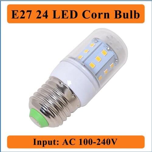 E27 24 LEDs Corn Bulbs Light Input AC100-240V Corn Bulb LED Candle lights Spotlight for living room