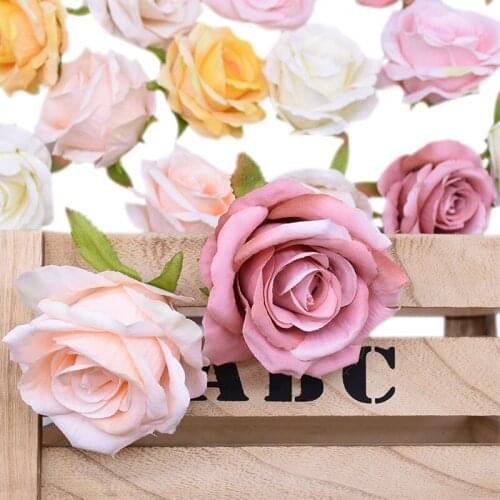 5/10pcs Artificial Flowers 10CM Silk Rose Head For Wedding Party Home Garden Decorations DIY Craft Wreath Christmas Flower