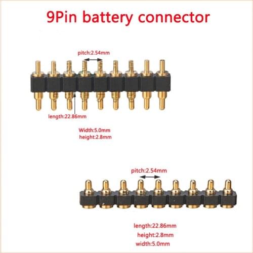 9P pogo pin connector pogopin Battery spring Loaded Contact SMD/DIP needle PCB Test Probes Gold-plated copper power