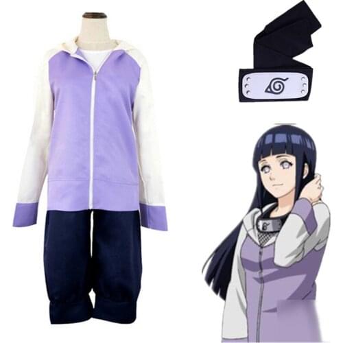 Halloween Costumes for Girls Japanese Anime Hyuga Hinata Shippuden Generation Jacket Pants Cosplay Costumes on Sale
