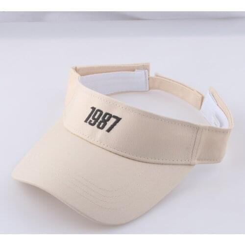 Embroidered Twill Cotton Visor Hats Men Womens Summer Sun Visor Cap Golf Tennis Beach Running Black Navy Blue White Beige Khaki