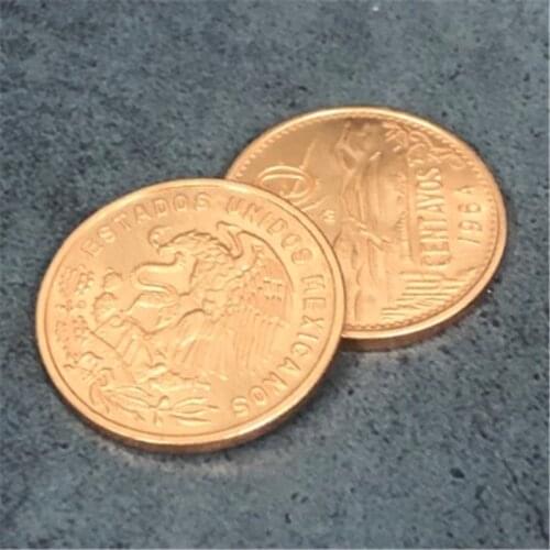 Magnetic Mexican 20 Centavo Coin Magic Tricks (Super Strong, 2.86cm, Copper) Close Up Street Stage Magic Props Gimmick