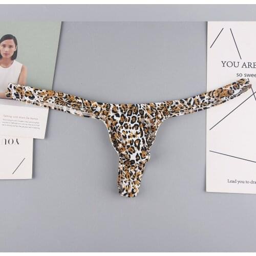 Mens Thongs and G Strings Sexy Printed Nylon Mens Underwear Penis Pouch Panties Men Bikini Briefs Jockstrap Men Cueca