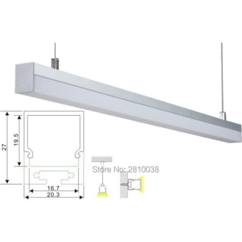 30 X 2M Sets/Lot Cover line aluminum profile for led and 27mm tall U style aluminium led housing channels for hanging lamps