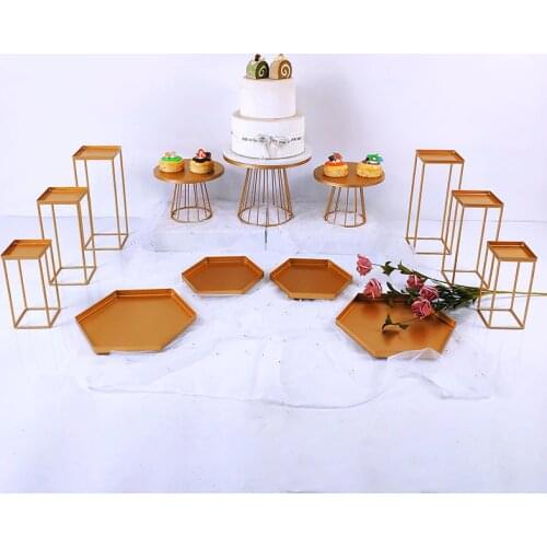 Gold Cake Stand Set Cupcake Tray Cake Tools Home Decoration Dessert Table Decorating Party Wedding Display
