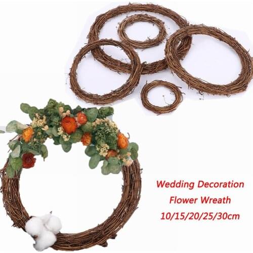 10-30cm Home Decor Natural Rattan Wreath Wedding Wreath Crafts Happy Easter Decoration DIY Craft Spring For Wedding Wreaths