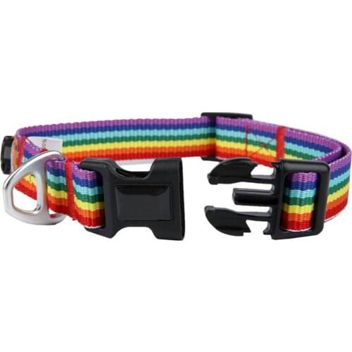 New Rainbow Striped Dog Collar And Leash Rope for Small And Medium Dog Cat Braided Rope Comfortable and Wearable