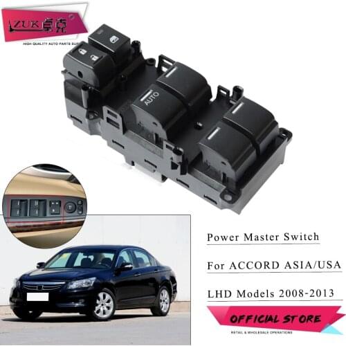 ZUK Power Master Window Control Switch Assy For HONDA ACCORD Asian CP1 CP2 CP3 2008-2013 Left Hand Drive OEM:35750-TB0-H01