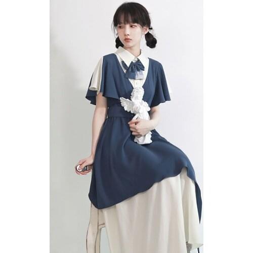 French first love bellflower dress new 2021 graduation adult dress skirt summer long women student preppy style kawaii girl wear