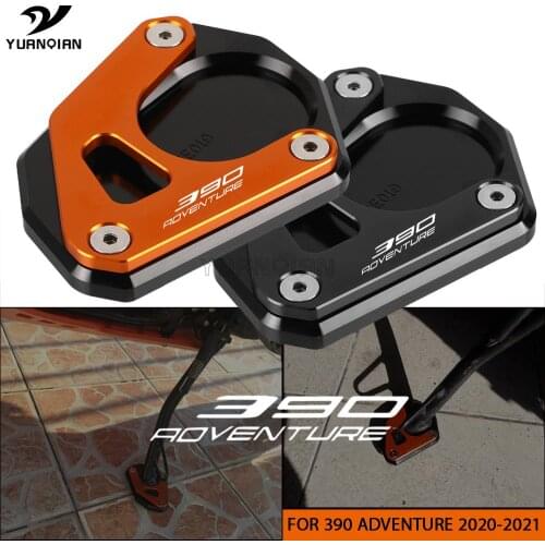 Motorcycle Kickstand Foot Side Stand Extension Pad Support Plate Enlarge Stand For 390 ADVENTURE 390 Adv 390ADVENTURE 2020-2021