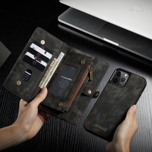 Caseme Luxury Flip Genuine Leather Case For IPhone 11 12 Pro 11Pro X XS Max XR 7 8 Plus Vintage Wallet Cover Bag Card Slot Case